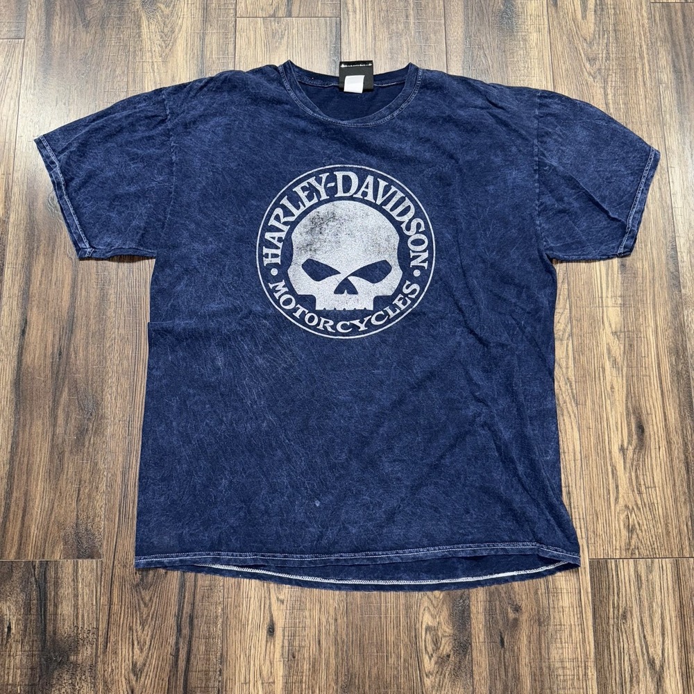 Harley Davidson Motorcycles Museum Milwaukee WI Blue T Shirt Men's Size Large